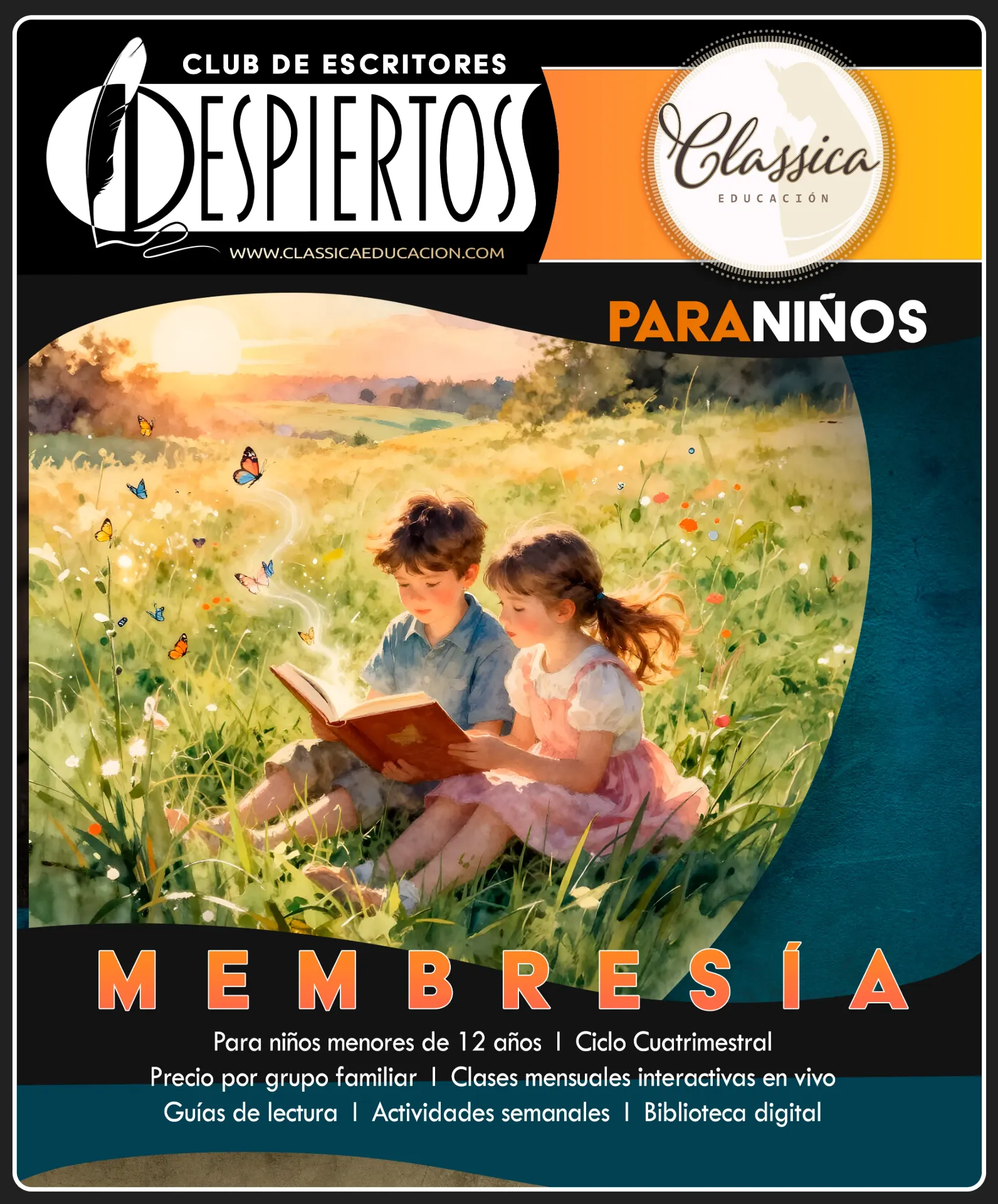MEMBRESÍA al Club de Escritores Despiertos  para Niños (-12 Años)